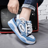 Stylish E-Girl Sneakers in Blue with Thick Sole