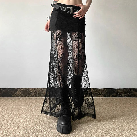Black Flared Skirt for Gothic and Coquette Styles