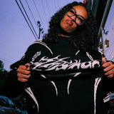 Oversized Goth Sweater Effects of Korean Fashion in Black & White