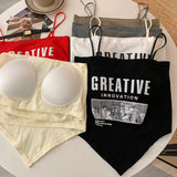 Crop Tops with Spaghetti Straps and Creative Print for the E-Girl Style