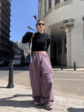 Lila Cargo Pants with Pockets Baggy Jeans in Skater Style