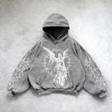 Angel Hoodie in Black Oversized Y2K Sweatshirt