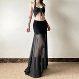 Women's Gothic Rock with Transparent Mesh
