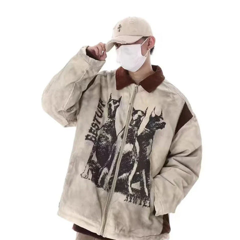 Stylish College Y2K Jacket with Color Combination and Unique