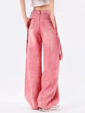 Pink Cargo Jeans Y2K Oversize Women