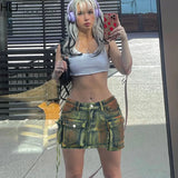 Y2K Denim Skirt with High Waist and Practical