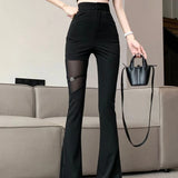 E-Girl Baggy Pants with High Waist & Mesh Insert