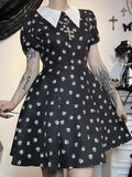 Gothic Lolita Kleid mit Kragen im Wednesday-Stil