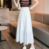 Elegant White Umbrella Skirt for Summer in A-Line Style