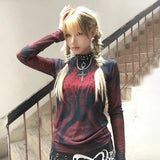 Gothic Tattoo Print T-Shirt for Alternative in Ro