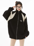 Oversized Y2K Cardigan with Zipper for Women