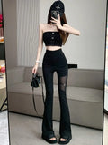 E-Girl Baggy Pants with High Waist & Mesh Insert