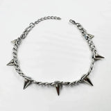 Punk-Rock Necklace with Metal Studs for a Striking Gothic Look