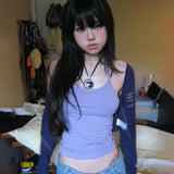 Top Japanese Two-Piece Set with Zipper for Alternative Fashion