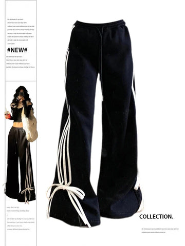 Women Gothic Flare Pants High Waist