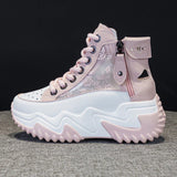 Zip-Up Platform shoes Trendy Sneakers