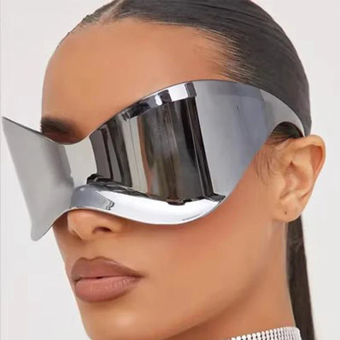 Futuristic Y3K Shield Sunglasses for Women