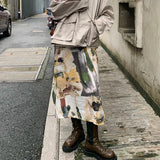 Colorful fairy-grunge Tie-Dye Midi Skirt for alternative fashion