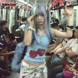 Vintage Harajuku Zip-Up Top in Y2K Style