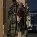 女性のためのオルタナティブファッション カジュアルチェックシャツ