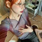 Y2K Coquette Mesh-Top in Japanese Style