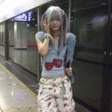 Vintage Harajuku Zip-Up Top in Y2K Style