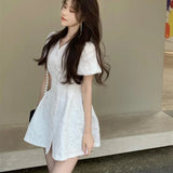 Black Mini Party Dress with Puff Sleeves for the Egirl Look