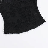 Black Crop Top in Vintage Cyberpunk Style