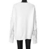 Y2K Oversize Pullover for Women with Fringes Fashionable Casual