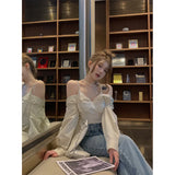 Off-Shoulder Grunge Pullover with Stripes for the Alternative Style