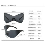 Futuristic Y3K Shield Sunglasses for Women