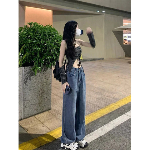 Y2K Backless Crop Top with Lacing Summery Gothic Look