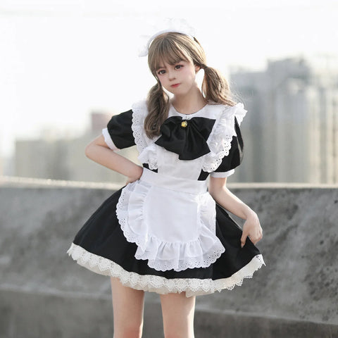 Delightful Lolita Dress in Maid Style with Bunny Charm