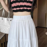 Elegant White Umbrella Skirt for Summer in A-Line Style
