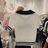 サマーソフトガール半袖ポロシャツ（白、スウィートハートの文字入り）