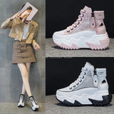 Zip-Up Platform shoes Trendy Sneakers