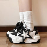 Y2K-Style Sneakers Aesthetic Bread Shoes with Star Design