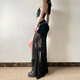 Women's Gothic Rock with Transparent Mesh