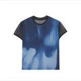 Ladies Grunge-Style T-Shirt with Mesh | Streetwear Short Sleeve Tops