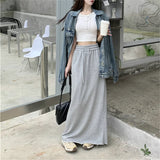 Alternative-Trendy Korean Maxi Skirts in Casual Look