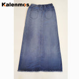 Langer Oversize-Rock E-Girl Denim Jeans für Frauen