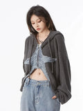 Y2K Star Cardigan for Women Cropped and Oversized