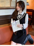 Gothic-Lolita school dress in kawaii style with two-piece look