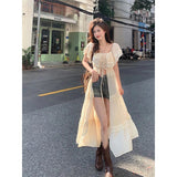 Off-Shoulder Midi Dress in Boho-Indie Style with Ruffles and Bandage