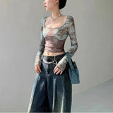Fairy-Grunge Top with Square Neckline
