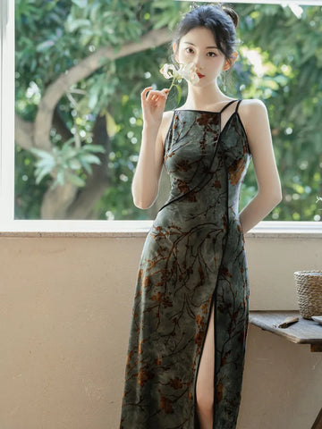 Chinese Flower Jacquard Dress