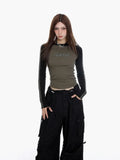 Grunge Longsleeve Top for Women Streetwear in Y2K Style