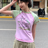 Harajuku Kawaii T-Shirt with Dinosaur Print – Trendy Y2K Look