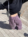 Lila Cargo Pants with Pockets Baggy Jeans in Skater Style