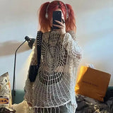 Spinnennetz-Häkelhoodie im Gothic-Stil